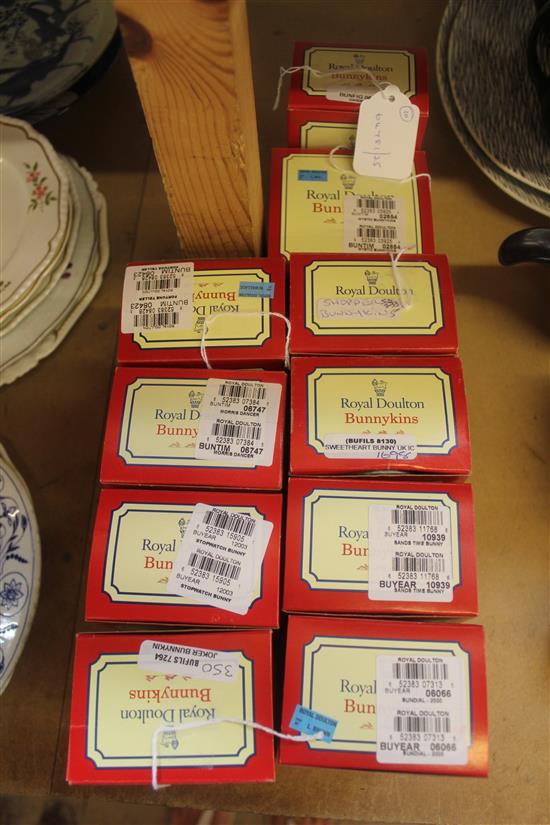 10 Doulton boxed Bunnykins, Mystic, Sweetheart, Fortune Teller, Sands Time, Joker, Stopwatch, Sundial, Gardener, Shopper, Morris Dancer